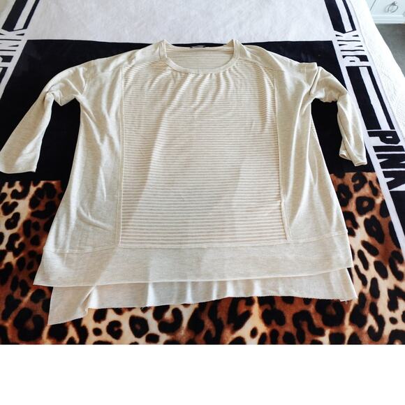 FLASH SALE 🍒 tunic top Oatmeal and white striped size XXL - Picture 1 of 12